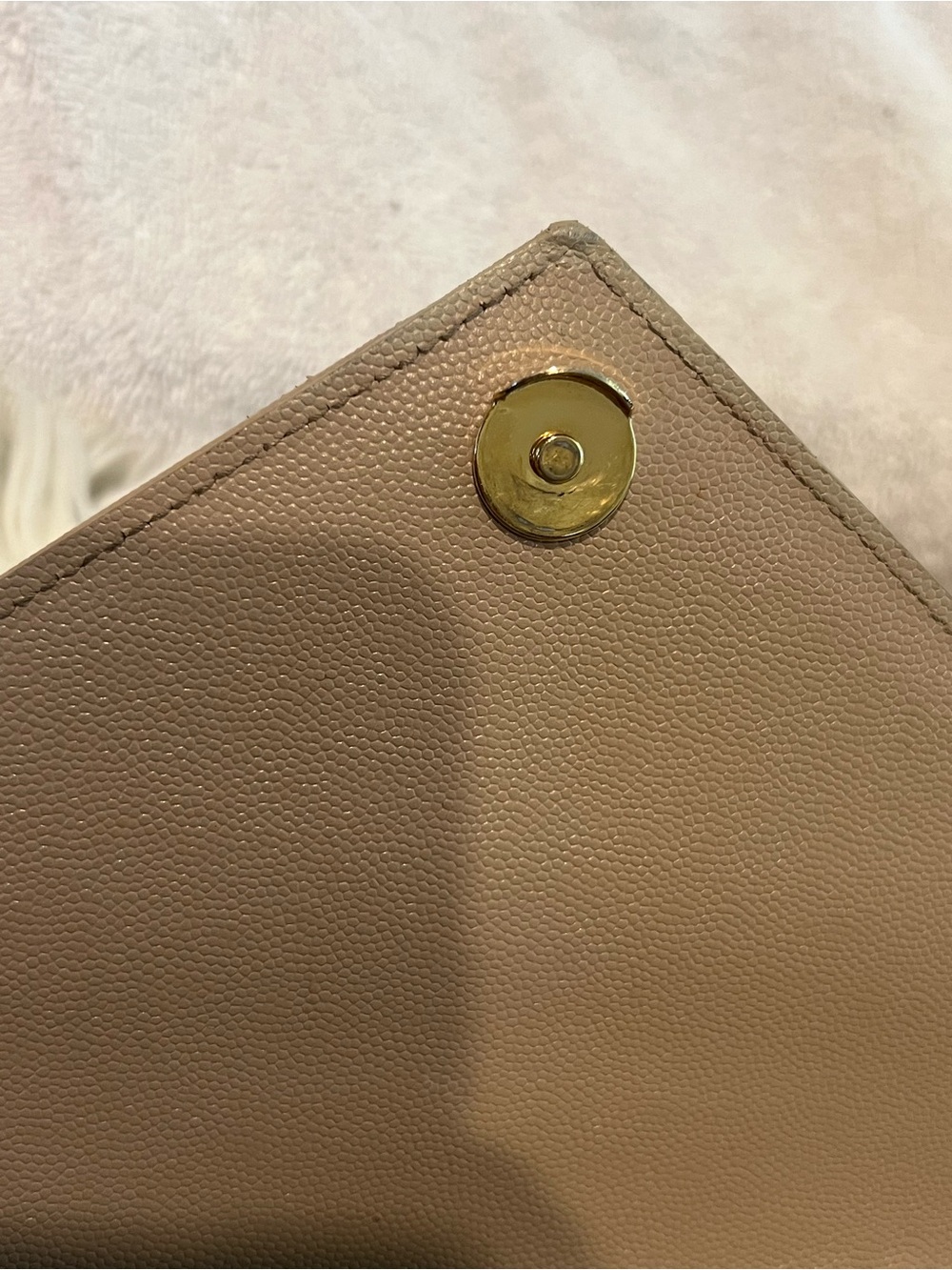 Yves Saint Laurent Large Envelope Quilted Shoulder Bag in Dark Beige - Picture 7 of 16